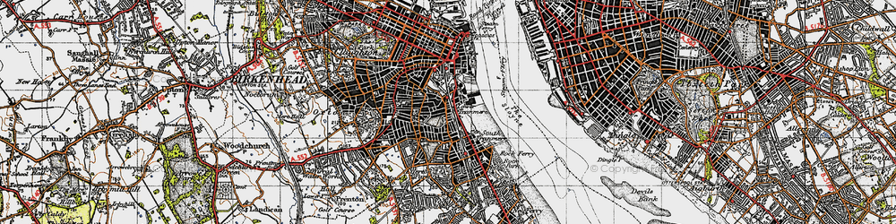 Old map of Tranmere in 1947