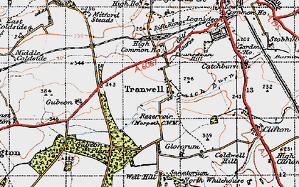Old map of Tranwell in 1947