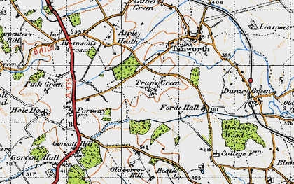 Old map of Trap's Green in 1947