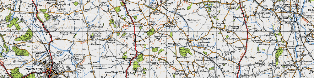 Old map of Trap's Green in 1947