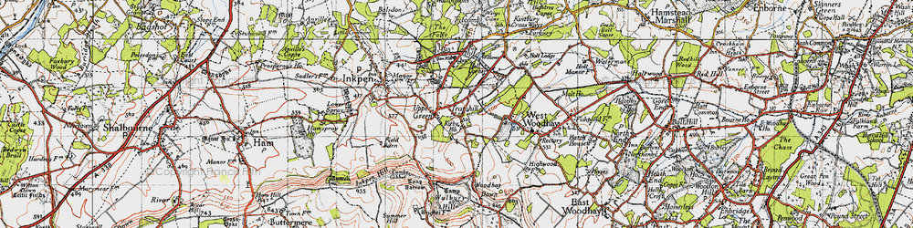 Old map of Trapshill in 1945