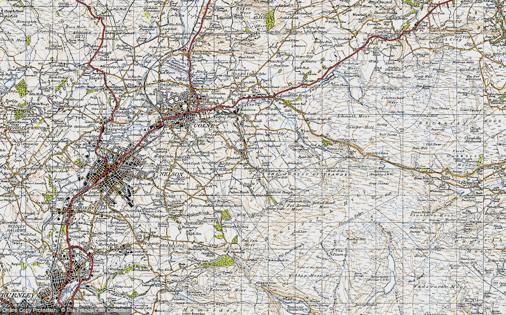 Old Map of Trawden, 1947 in 1947