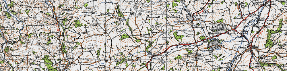 Old map of Trawscoed in 1947