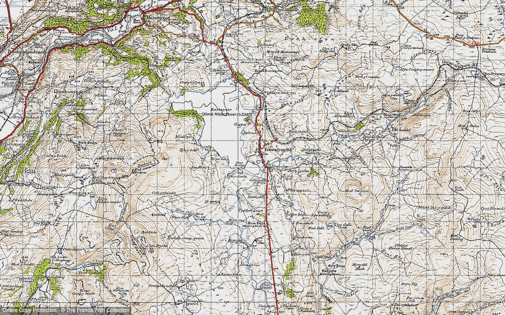 Old Map of Historic Map covering Afon Prysor in 1947