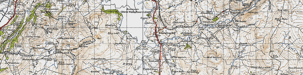 Old map of Afon Crawcwellt in 1947