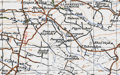 Old map of Trawsnant in 1947