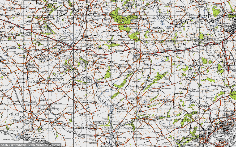 Old Map of Tre-Aubrey, 1947 in 1947
