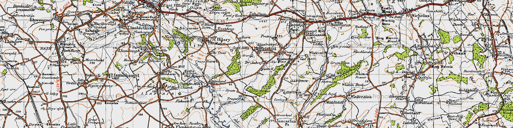 Old map of Wren's Castle in 1947