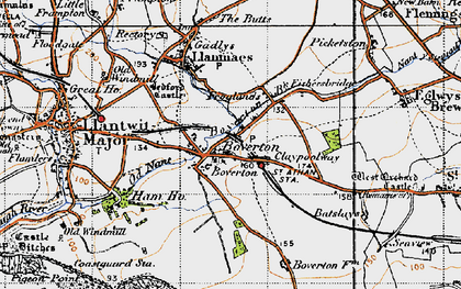 Old map of Tre-Beferad in 1947