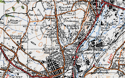 Old map of Tre-boeth in 1947
