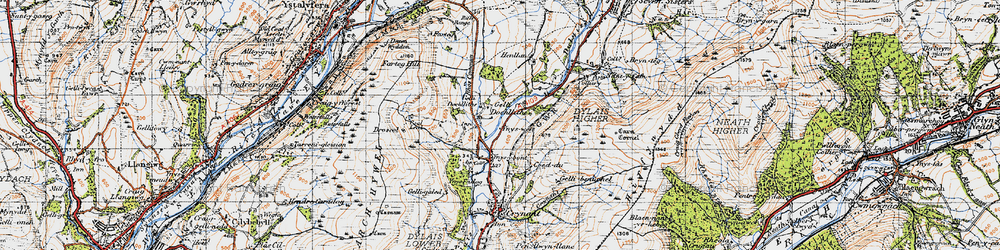 Old map of Tre-Forgan in 1947