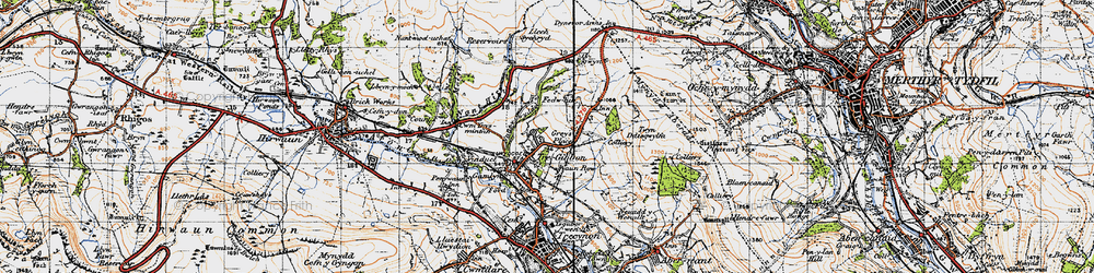 Old map of Tre-Gibbon in 1947