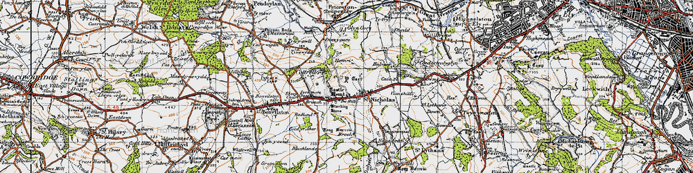 Old map of Tre-hill in 1947