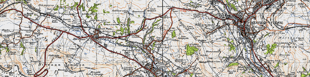 Old map of Tre-Ifor in 1947