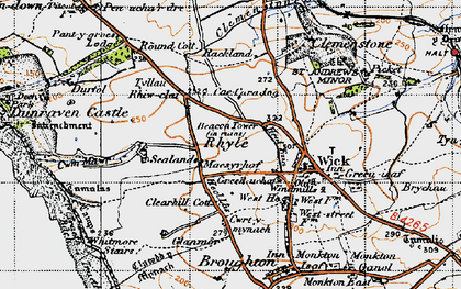Old map of Tre-pit in 1947