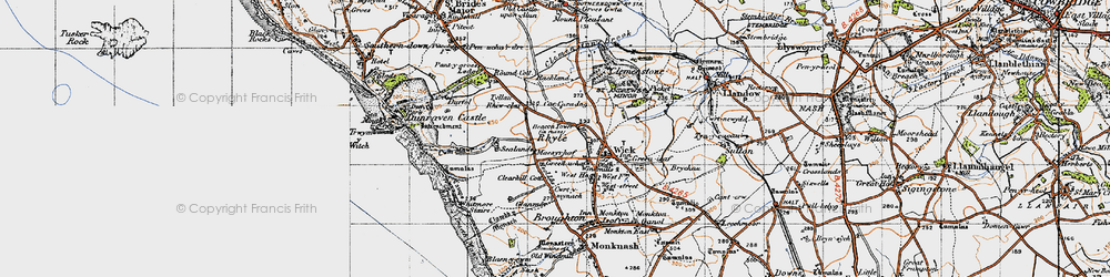 Old map of Tre-pit in 1947