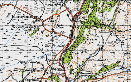 Old map of Tre Taliesin in 1947