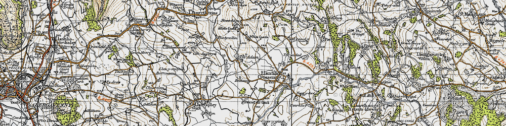Old map of Treadam in 1947