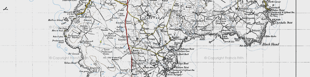 Old map of Treal in 1946