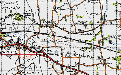 Old map of Treales in 1947