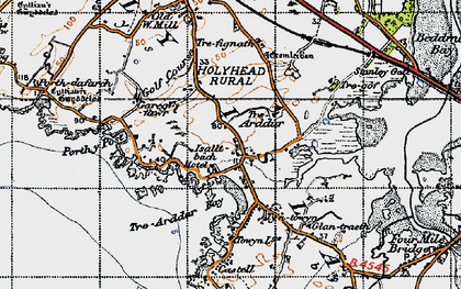 Old map of Trearddur in 1947