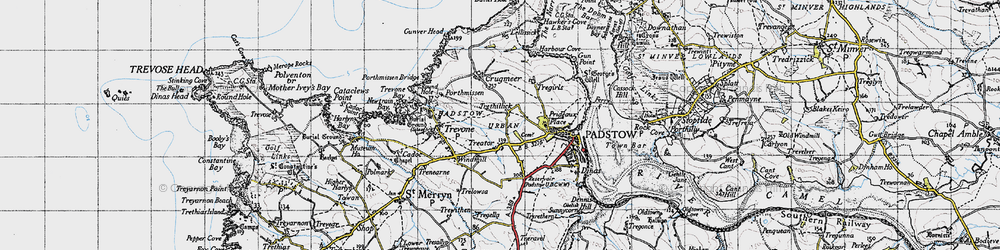 Old map of Treator in 1946