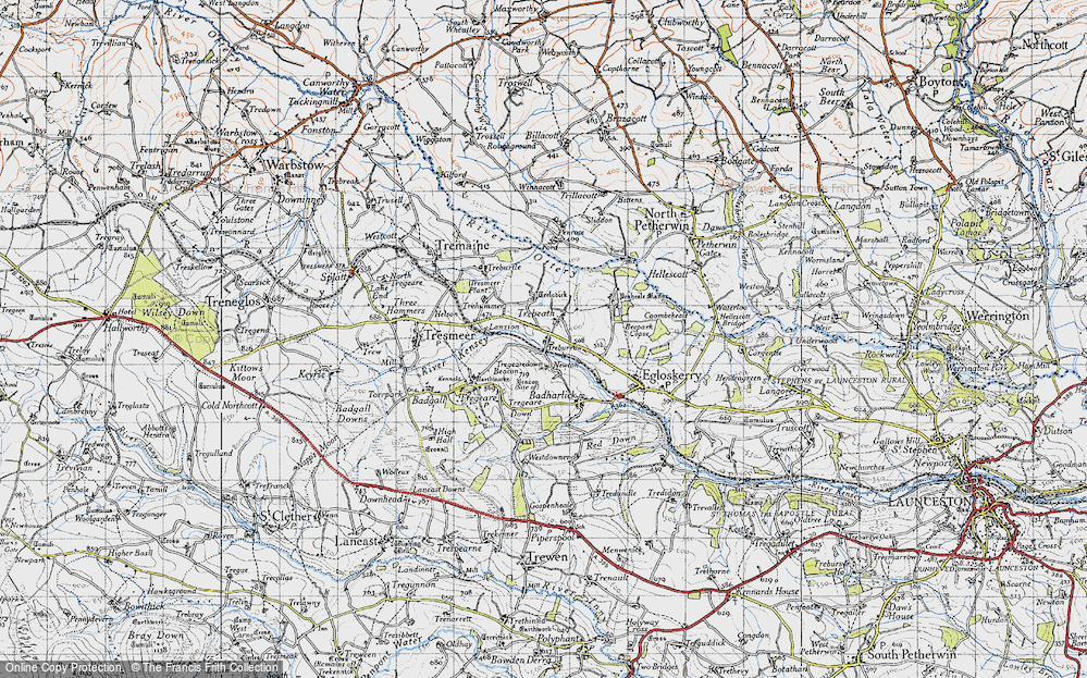 Old Map of Trebeath, 1946 in 1946