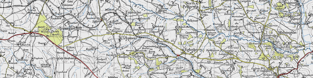 Old map of Trebeath in 1946