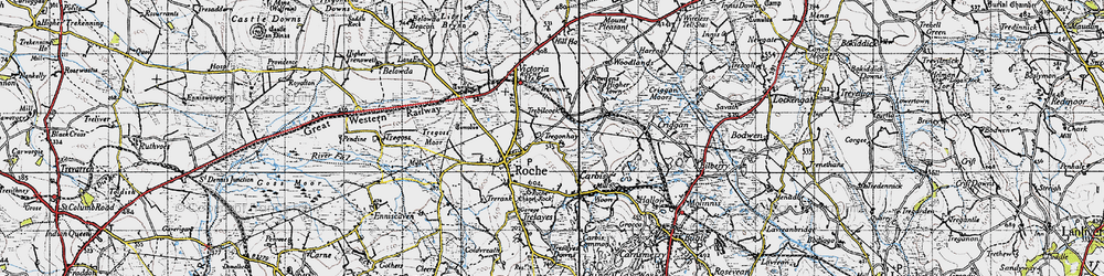 Old map of Trebilcock in 1946