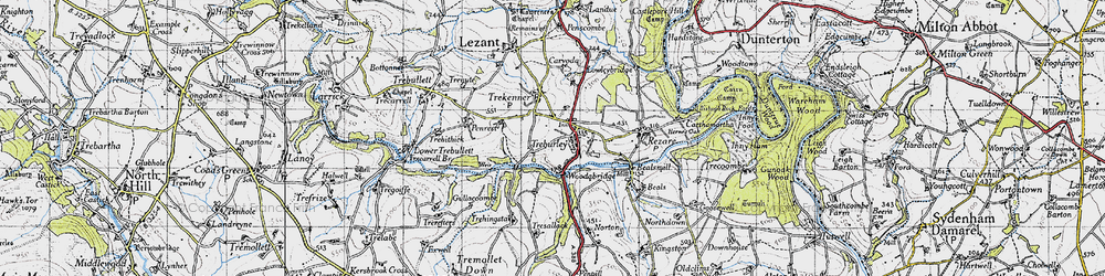 Old map of Treburley in 1946