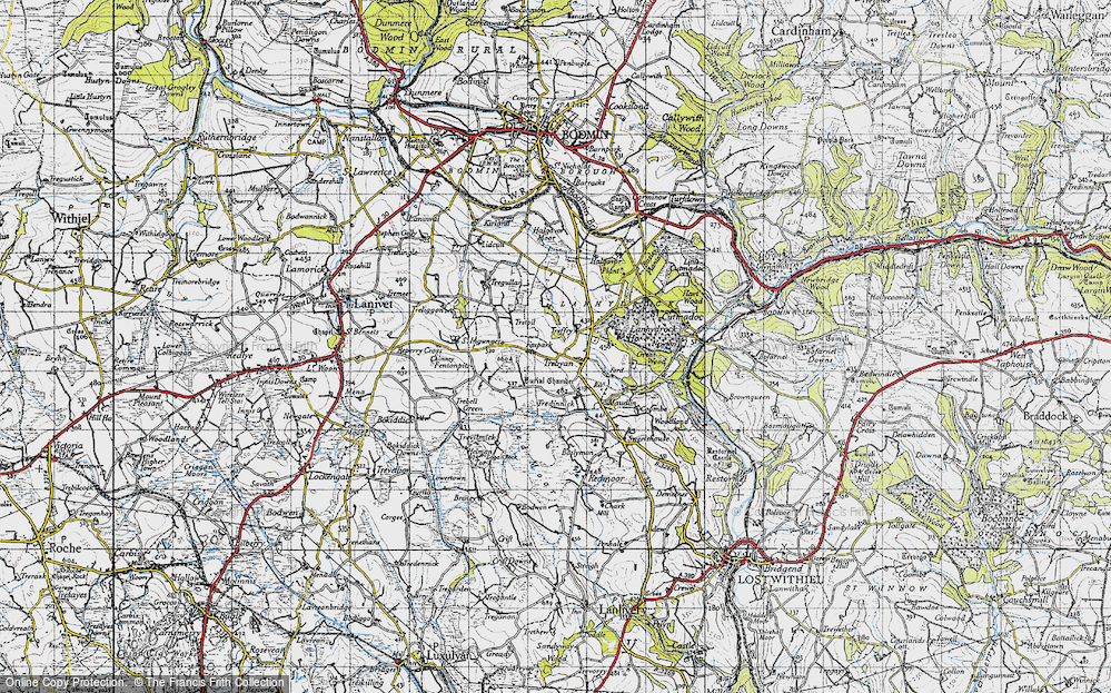 Old Map of Trebyan, 1946 in 1946