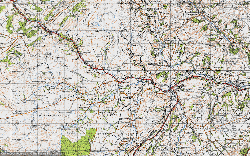 Old Map of Trecastle, 1947 in 1947