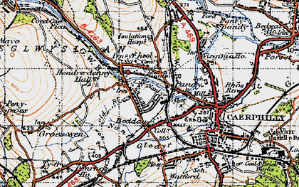 Old map of Trecenydd in 1947