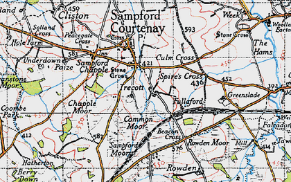 Old map of Trecott in 1946