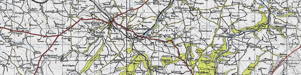 Old map of Tredannick in 1946
