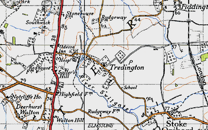 Old map of Tredington in 1946