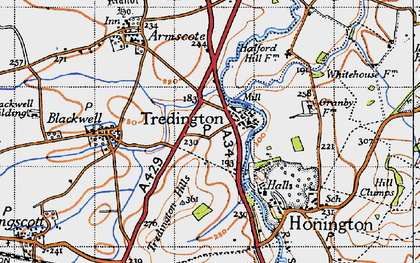 Old map of Tredington in 1946