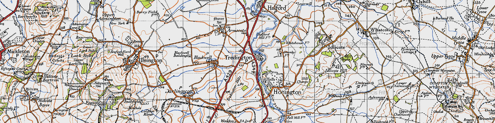 Old map of Tredington in 1946