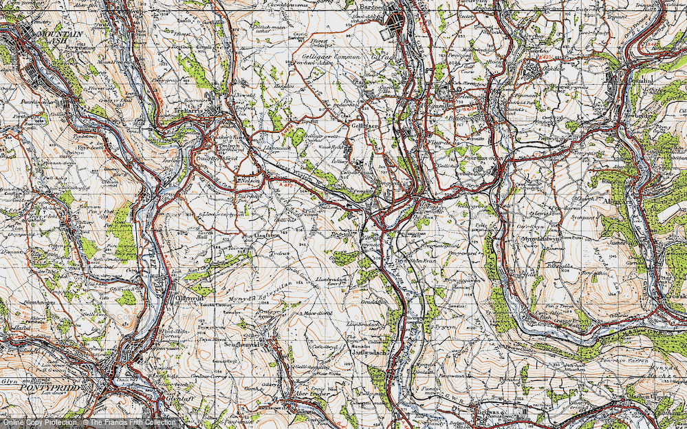 Old Map of Tredomen, 1947 in 1947