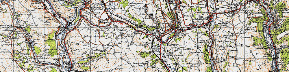 Old map of Tredomen in 1947