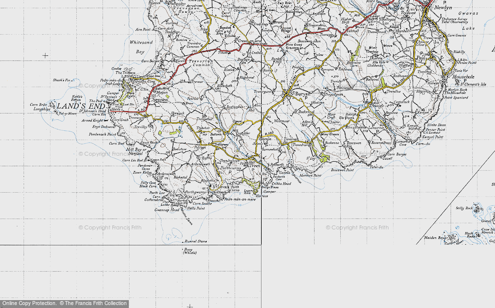 Old Map of Treen, 1946 in 1946