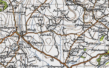 Old map of Trefaes in 1947