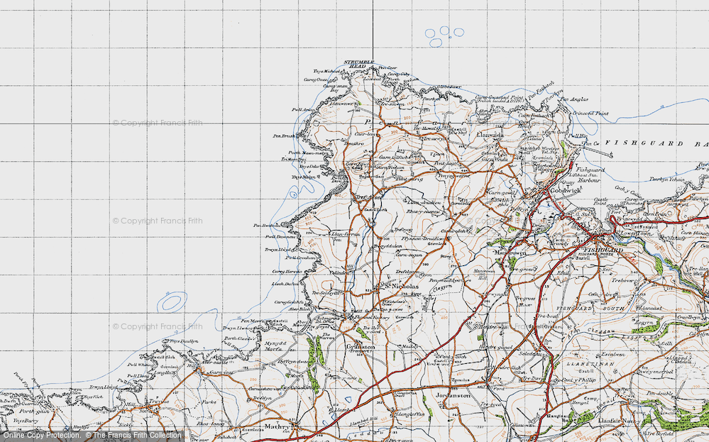 Old Map of Historic Map covering Ysgubor Gaer in 1947