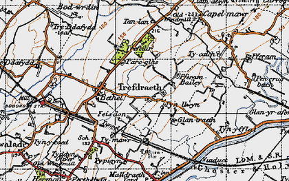 Old map of Trefdraeth in 1947