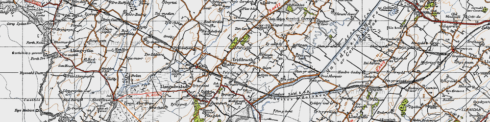 Old map of Trefdraeth in 1947