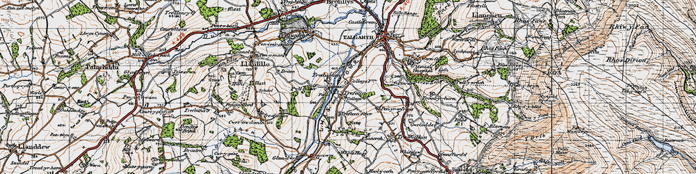 Old map of Trefecca in 1947