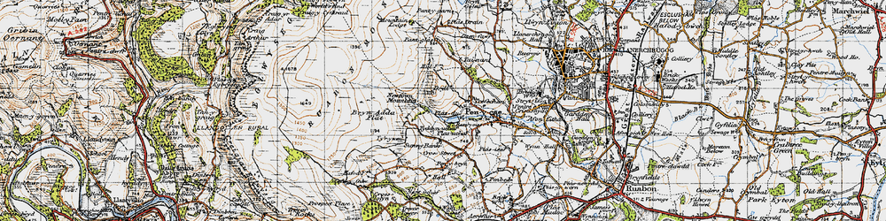 Old map of Bryn-Adda Flat in 1947