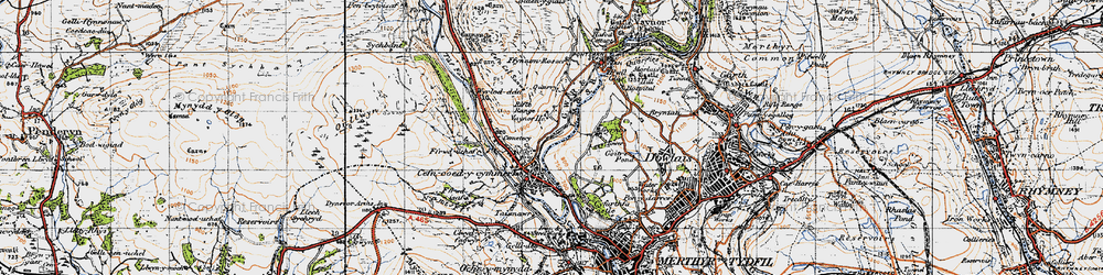 Old map of Trefechan in 1947