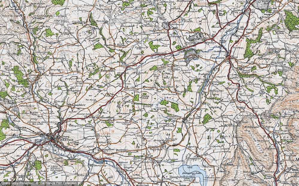 Old Map of Historic Map covering Old Pengoyffordd in 1947