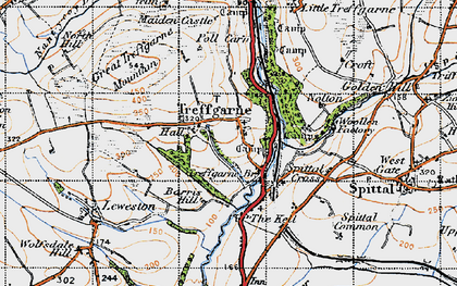 Old map of Barris Hill in 1946